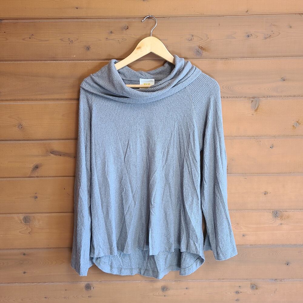 Anthropologie Maeve Cowl Neck Sweater Top NWT M Moss Green Ribbed Soft Blouse